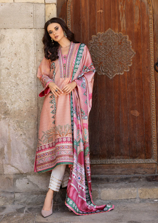 Mushq Hemline Nirvana Printed Silk Unstitched Collection | Pulsar Petal