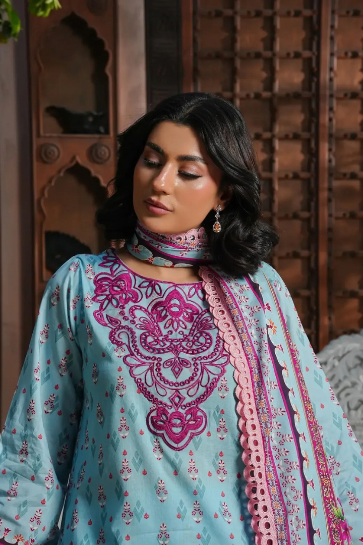 Shaanse Monsoon Luxury pret Cotton Ready to Wear Collection 2026 | Sky Blue