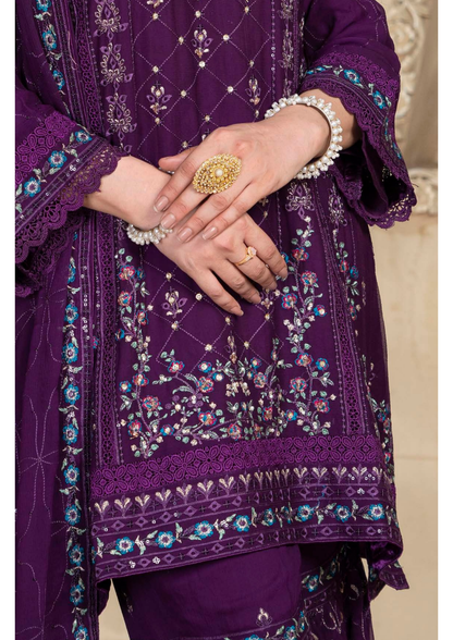 Agha Noor Chiffon Gharara Roshni Ready to Wear Collection 2025 D06 | Purple