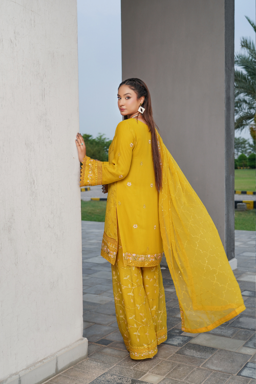 Agha Noor Shein Chiffon Ready to Wear Collection 2026 | Yellow