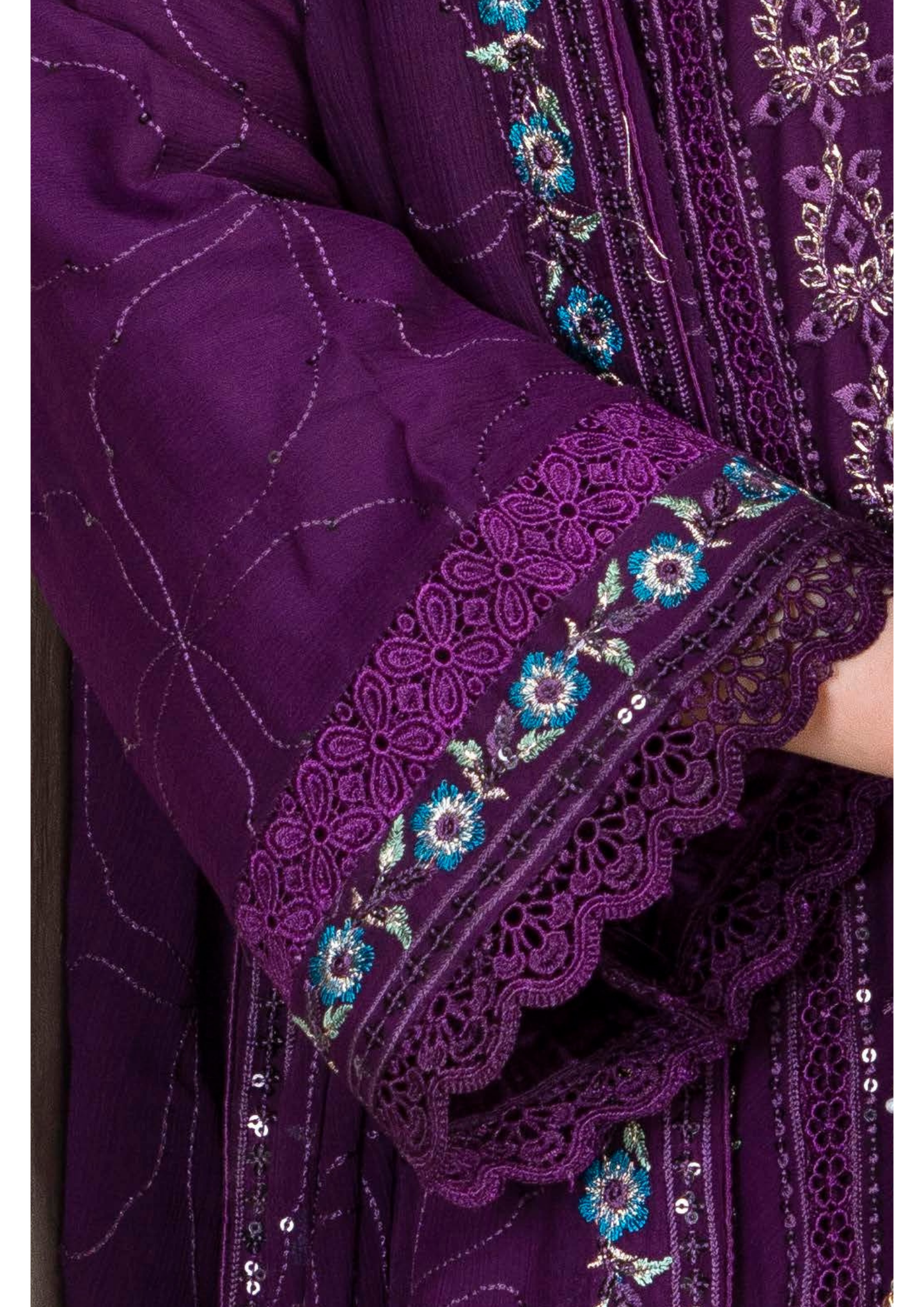 Agha Noor Chiffon Gharara Roshni Ready to Wear Collection 2025 D06 | Purple