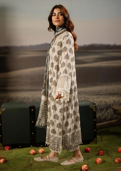 Maria B. MBasic Fall 2025 Collection – 3 Piece Unstitched Suit | 03A