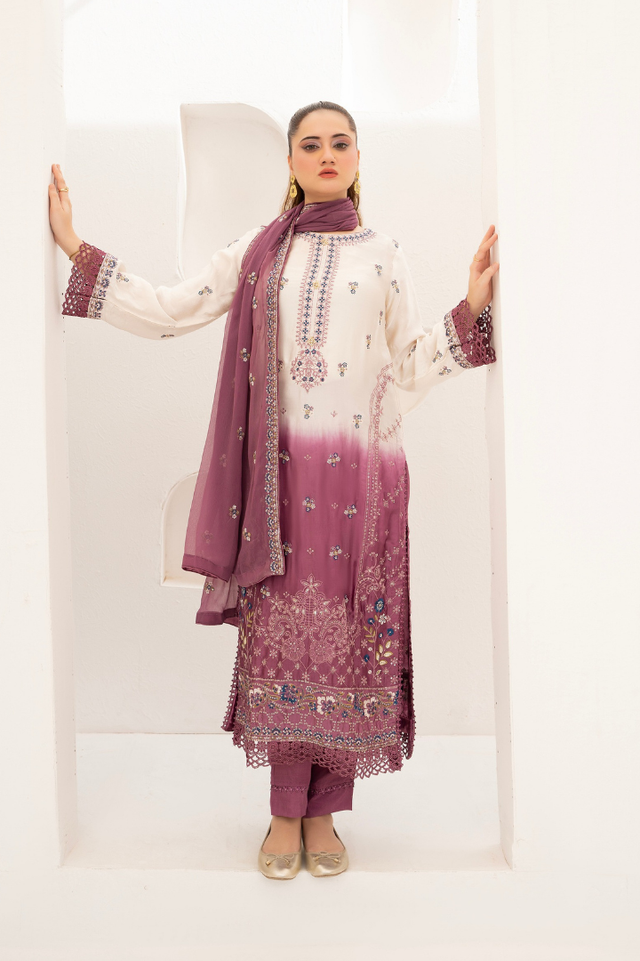 Shaanse Luxury Ombre Silk Ready to Wear Collection 2026 | Off White