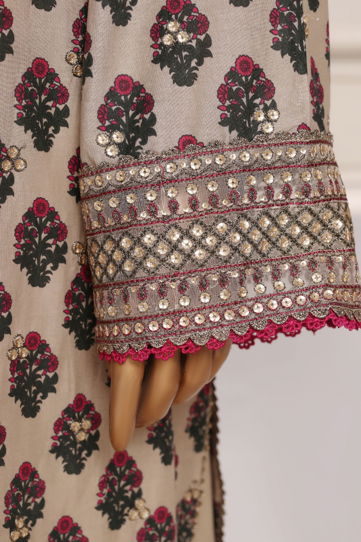 Sadabahar Regal Festive Emb Lawn Vol-3 Ready to Wear Collection | Beige