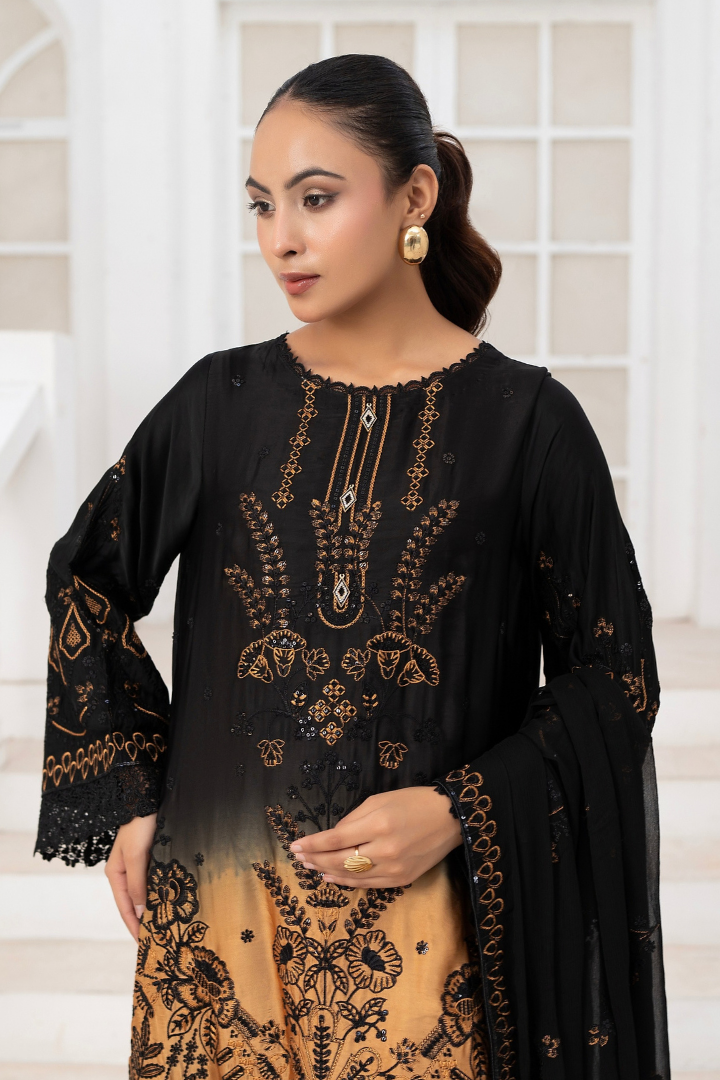 Shaanse Luxury Ombre Silk Vol-6 Ready to Wear Collection 2026 | Black
