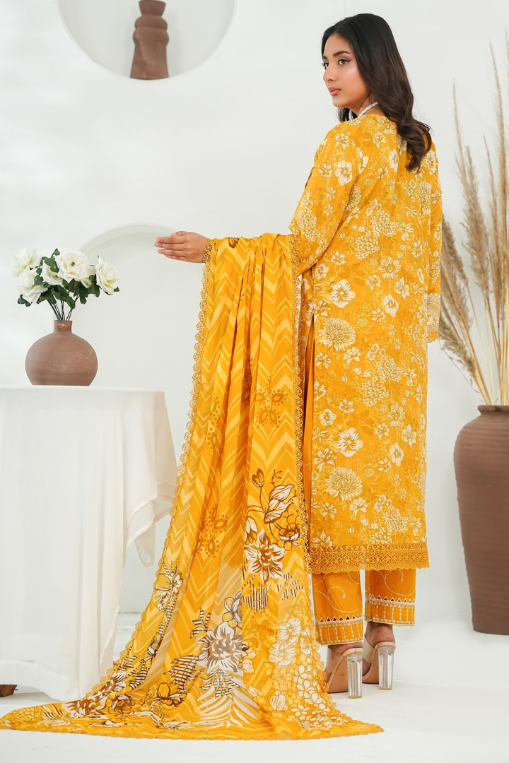 Shaanse Khuwab Ready To Wear Emb Cotton Collection 2026 | Yellow - Mirha Fashion