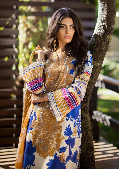 Elaf Signature Embroidered Lawn Collection  2024 | ESL 01A