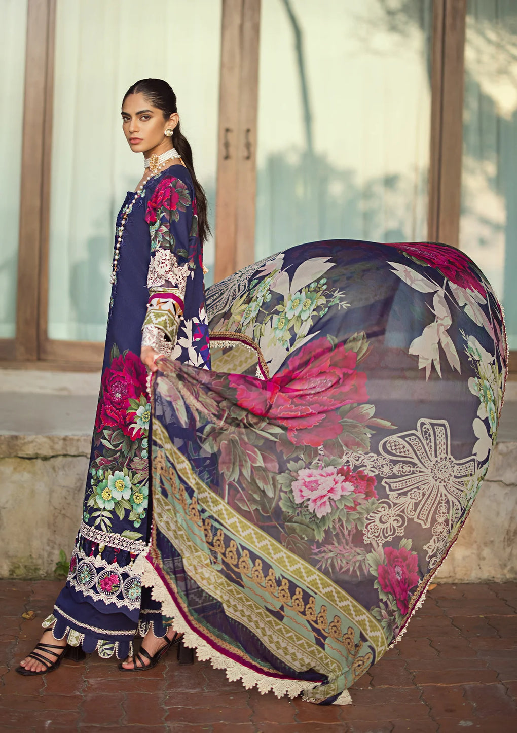Elaf Signature Embroidered Lawn Collection | ESL-08A SINCLAIR - Mirha Fashion