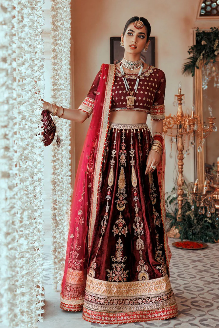 Noor By Saadia Asad Embroidered  Raw Silk Wedding Collection Suits | Banafsheh - Mirha Fashion
