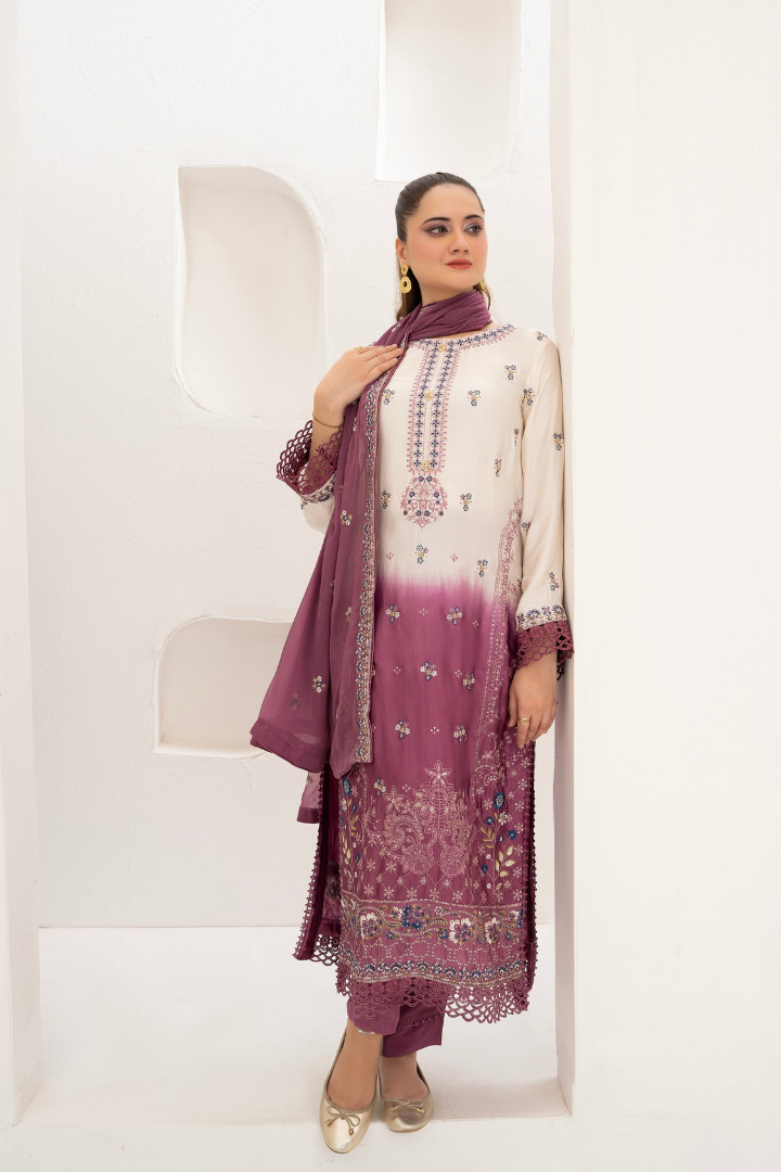 Shaanse Luxury Ombre Silk Ready to Wear Collection 2026 | Off White
