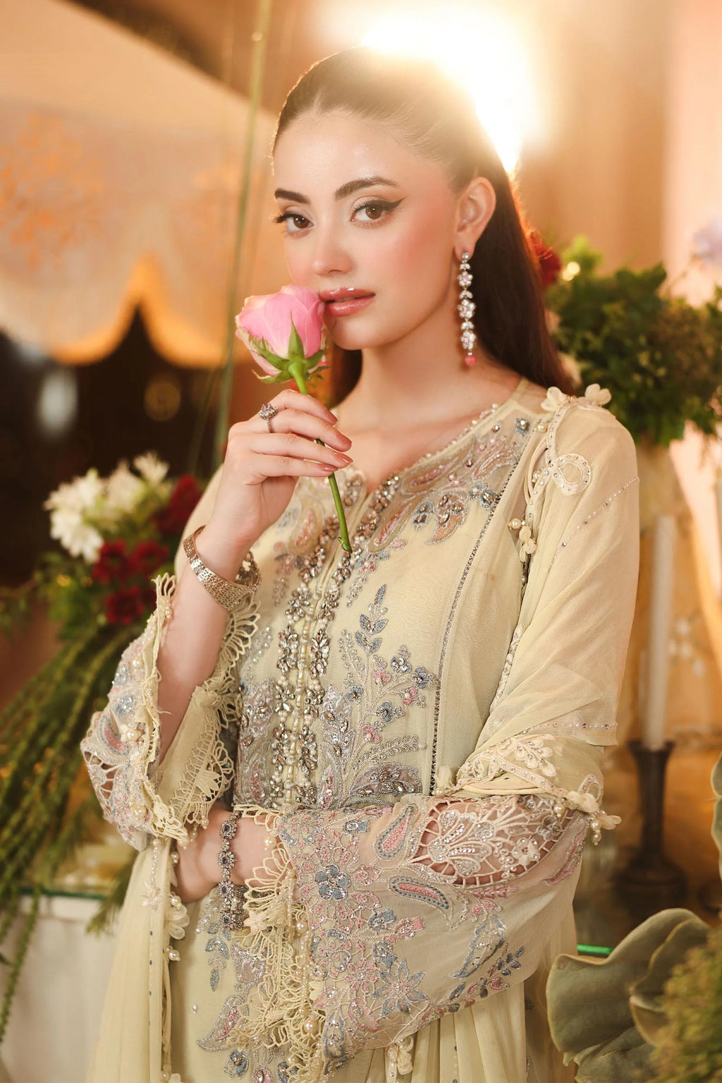 Maria B Chiffon Unstitched Collection 2026 | MPC-26-208-Pastle Sunshine