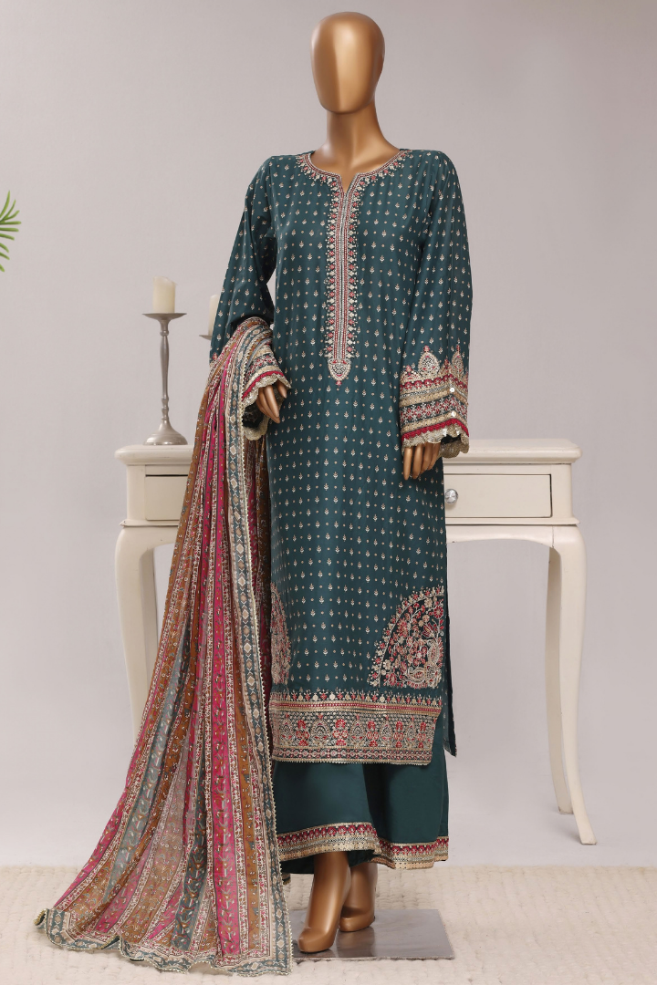 Sadabahar Regal Festive Emb Lawn Vol-3 Ready to Wear Collection | Green