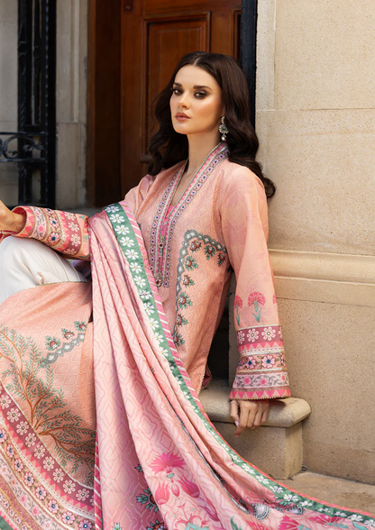 Mushq Hemline Nirvana Printed Silk Unstitched Collection | Pulsar Petal