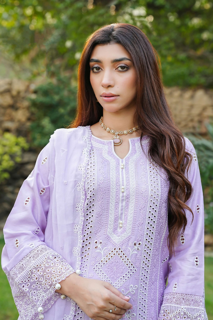 Shaanse Cyra Cotton Silk 3PCS Ready to Wear Collection Dec-2025 | Lavender
