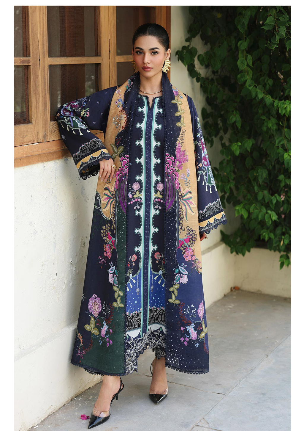 Qalamkar Qprints Winter 3PCS Unstitched Collection 2025 QW 04 A | Allan - Mirha Fashion