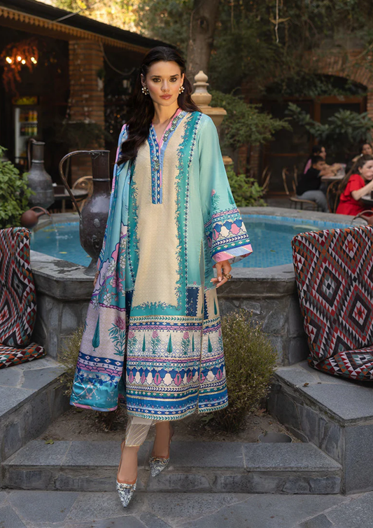 Mushq Hemline Nirvana Printed Silk Unstitched Collection | Seraphic Dust