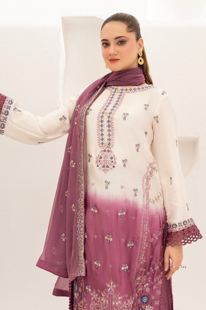 Shaanse Luxury Ombre Silk Ready to Wear Collection 2026 | Off White