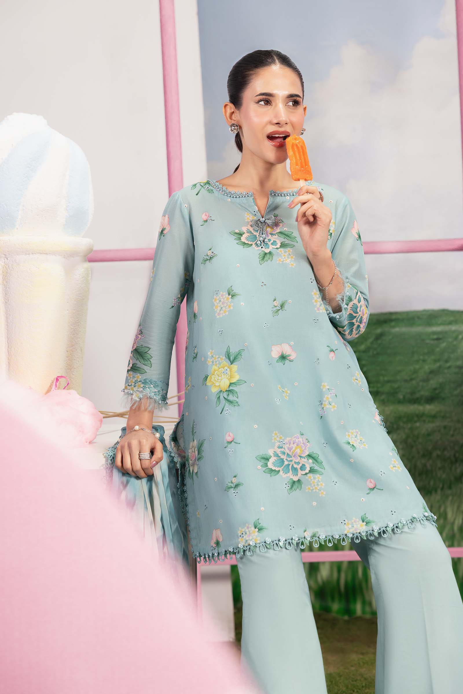 Maria B Mbasic Spring Summer Unstitched Collection | MB-CUSV13-8-B - Mirha Fashion