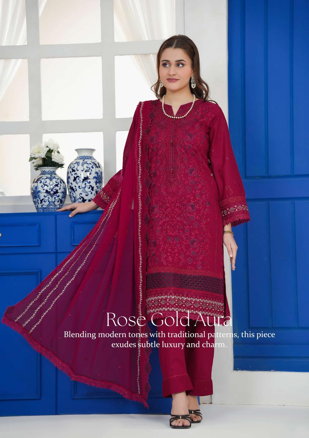Agha Noor Cotton Ready To Wear Collection Khushi | Red