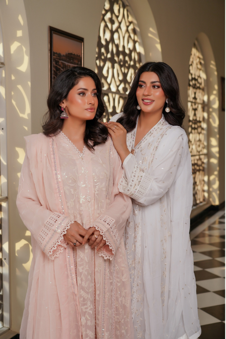 Agha Noor Luxury Gowns Afsanay Ready to Wear Collection | Light Pink