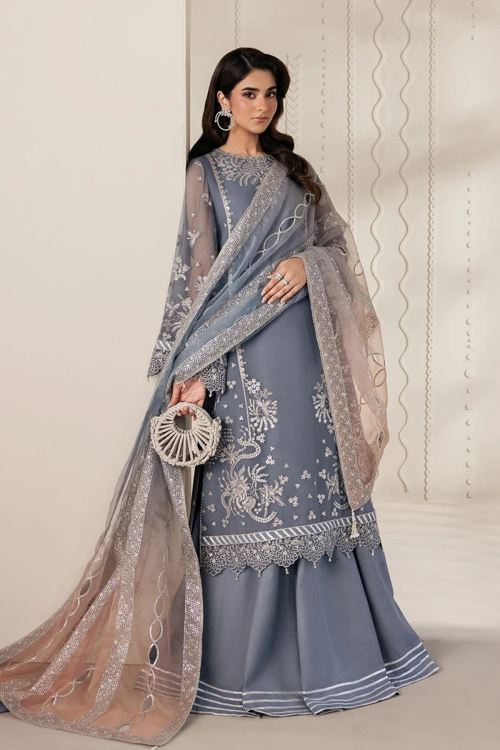 Zarif Bayaan Luxury Chiffon Unstitched Collection | D05 NILMAH