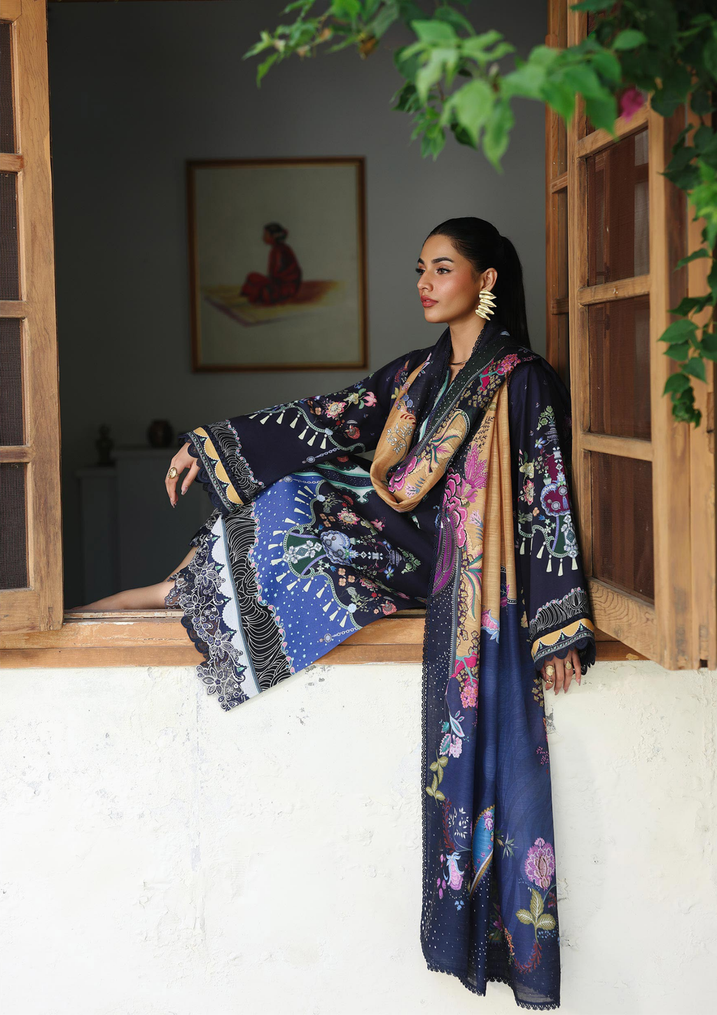 Qalamkar Qprints Winter 3PCS Unstitched Collection 2025 QW 04 A | Allan - Mirha Fashion