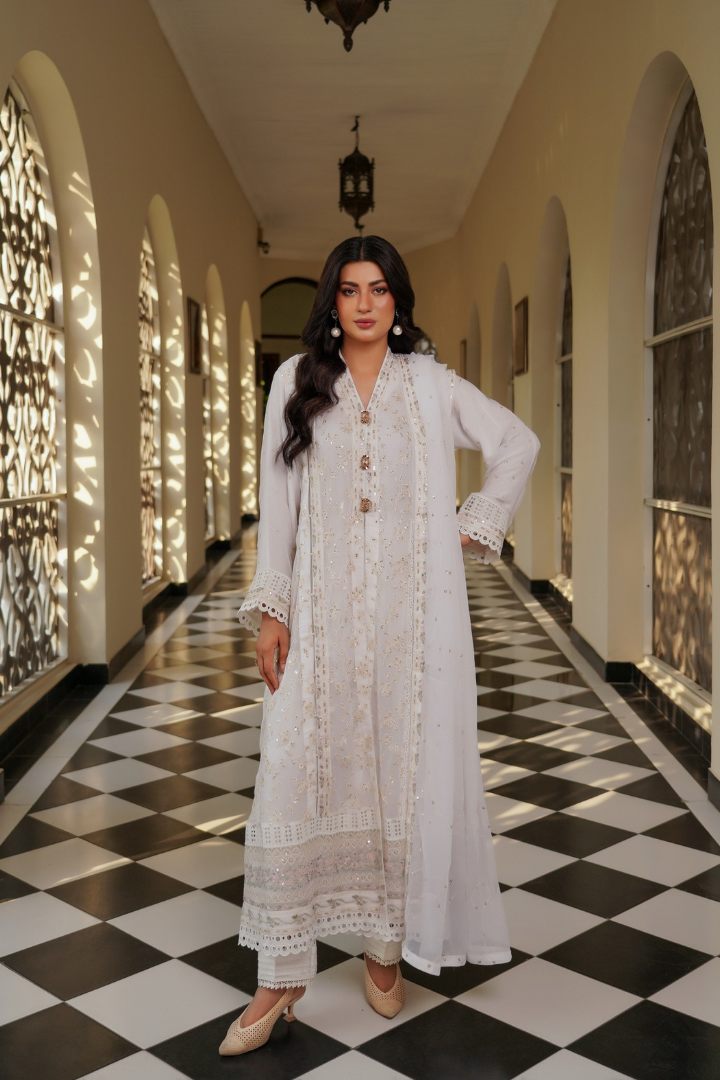 Agha Noor Luxury Gowns Afsanay Ready to Wear Collection | White