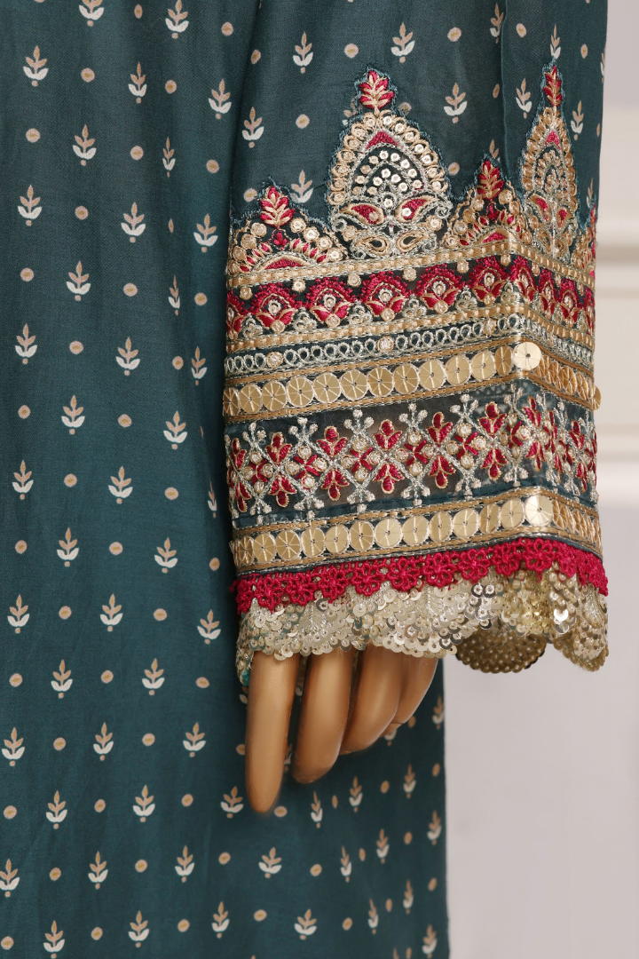 Sadabahar Regal Festive Emb Lawn Vol-3 Ready to Wear Collection | Green