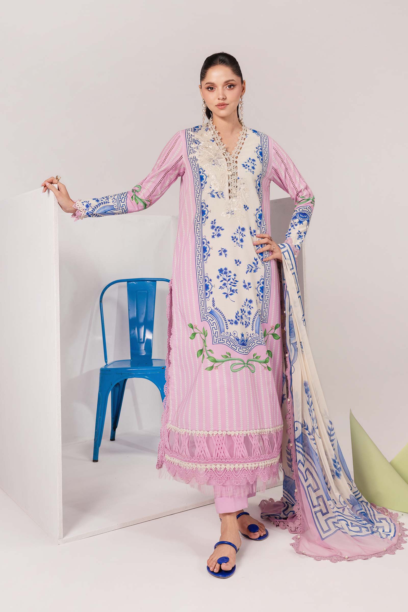 Maria B Mbasic Spring Summer Unstitched Collection | MB-CUSV13-9-B - Mirha Fashion
