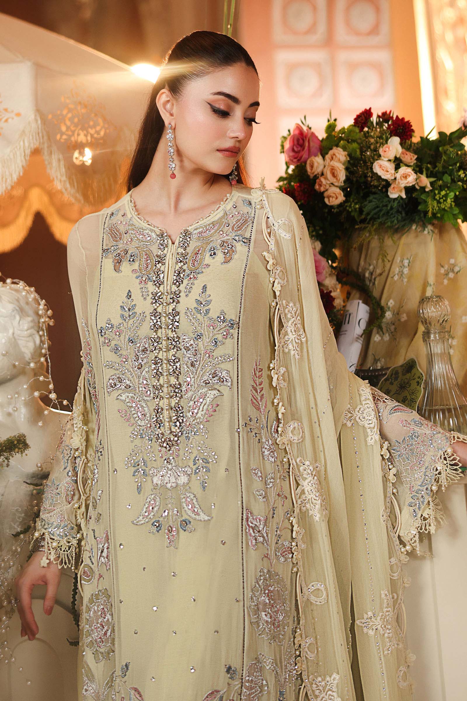 Maria B Chiffon Unstitched Collection 2026 | MPC-26-208-Pastle Sunshine