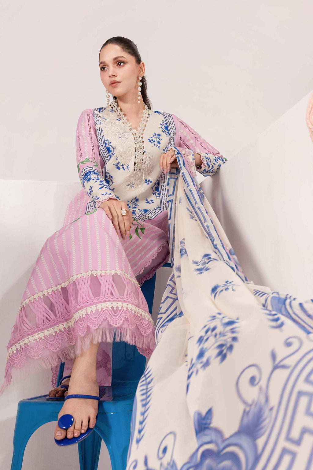 Maria B Mbasic Spring Summer Unstitched Collection | MB-CUSV13-9-B - Mirha Fashion