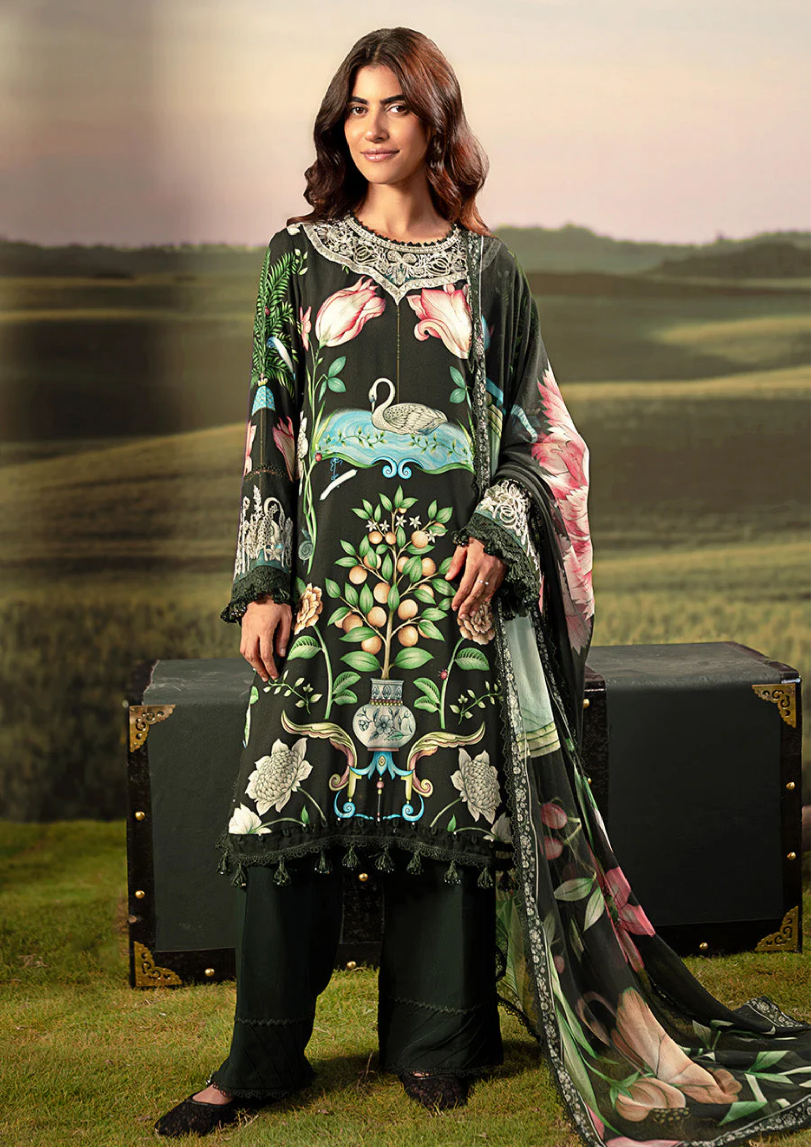 Maria B. MBasic Fall 2025 Collection – 3 Piece Unstitched Suit | 04A