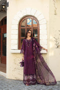 Noor By Saadia Asad Luxe Chikenkari Unstitched Collection 2026 | D5-A Itten Plum - Mirha Fashion