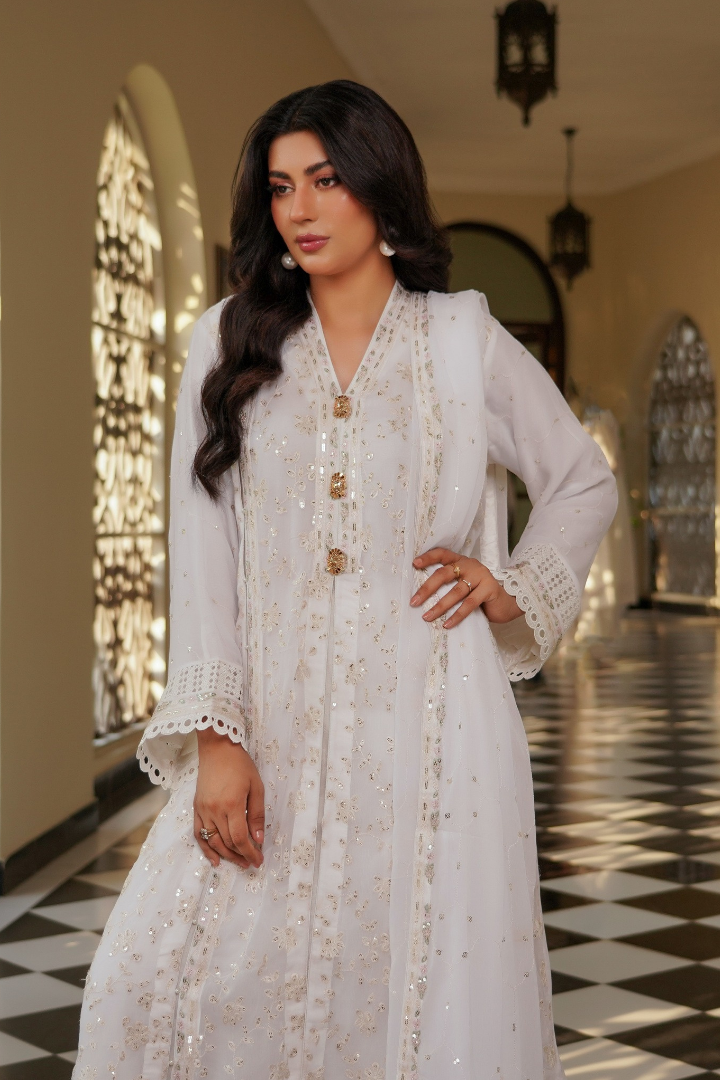 Agha Noor Luxury Gowns Afsanay Ready to Wear Collection | White
