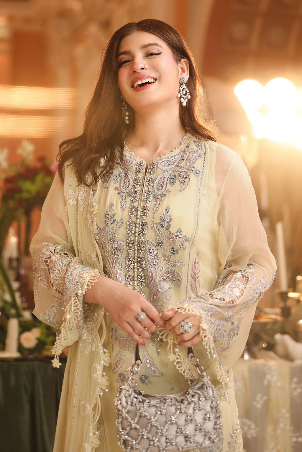 Maria B Chiffon Unstitched Collection 2026 | MPC-26-208-Pastle Sunshine