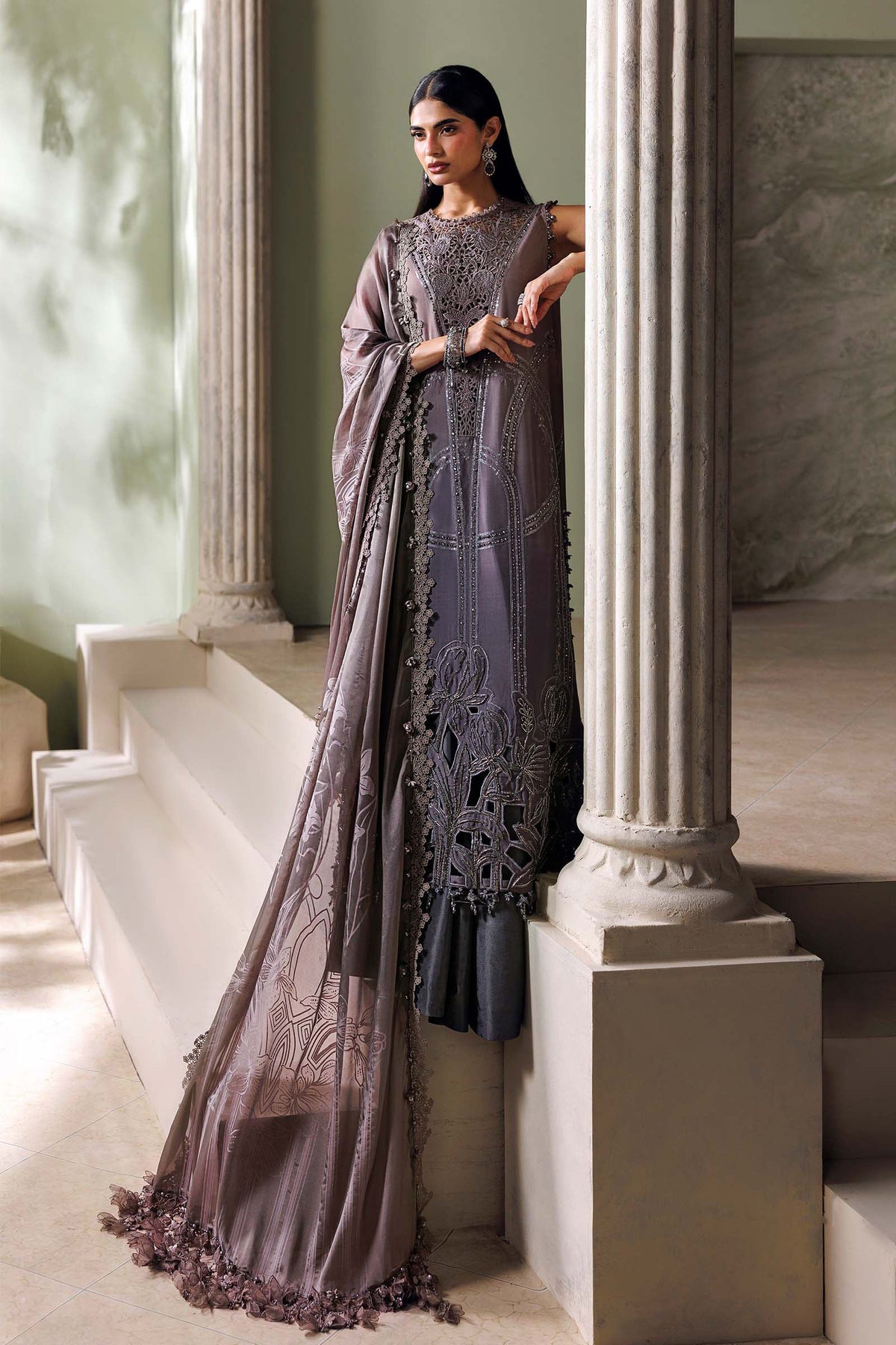 Maria B Soiree Unstitched Collection 2026 | SR-01-04-Dusty Mauve