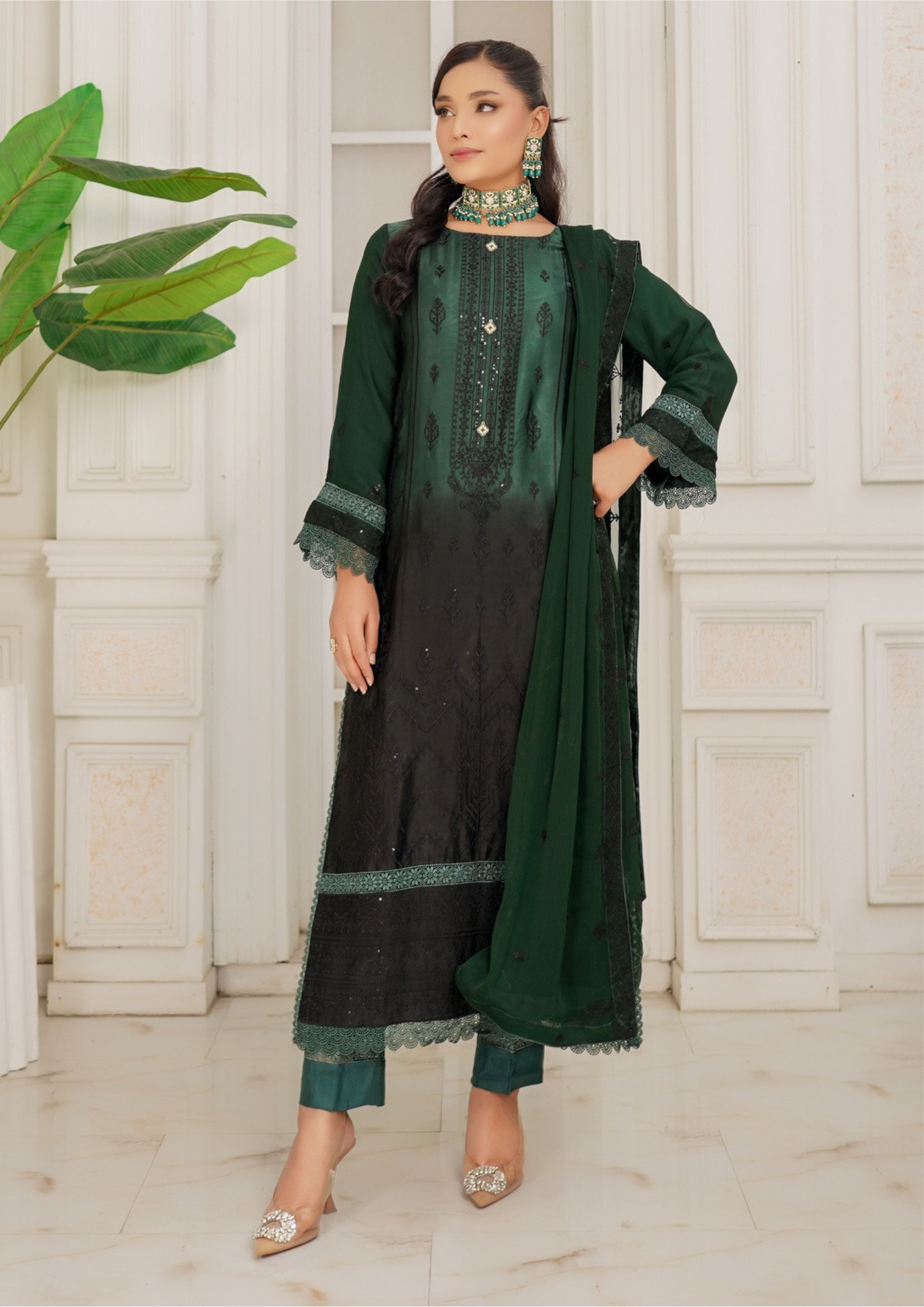 Agha Noor Silk Ready to Wear Collection Nov-2025 | Dark Green