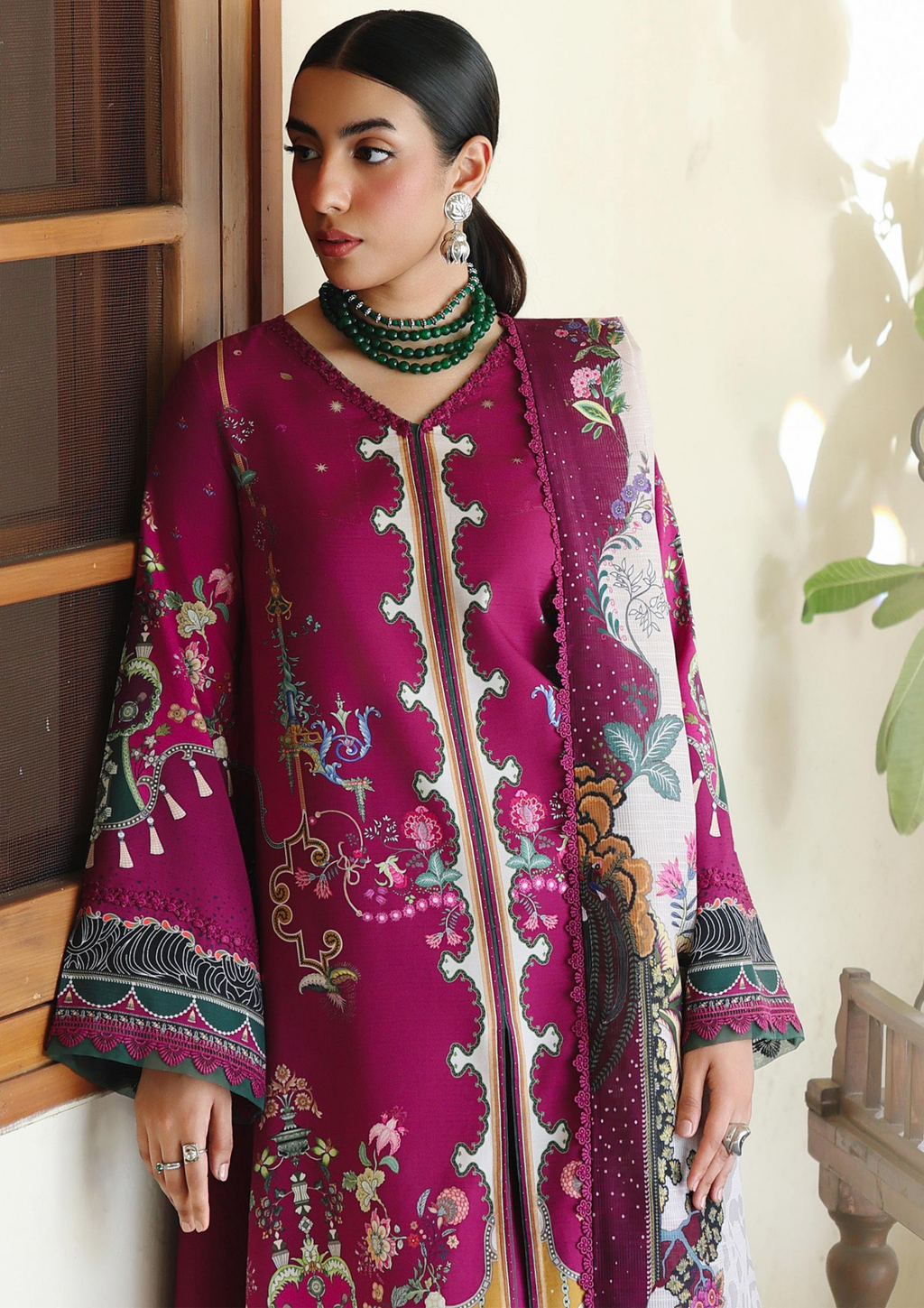 Qalamkar Qprints Winter 3PCS Unstitched Collection 2025 QW 04 B | Lacey - Mirha Fashion
