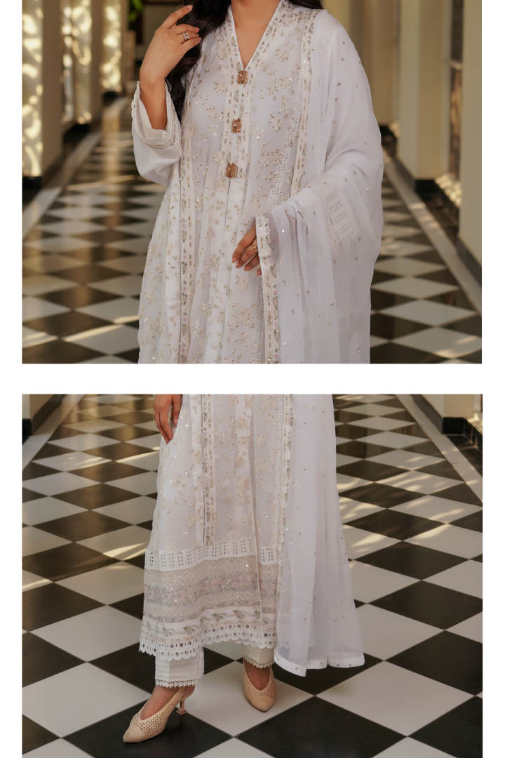 Agha Noor Luxury Gowns Afsanay Ready to Wear Collection | White