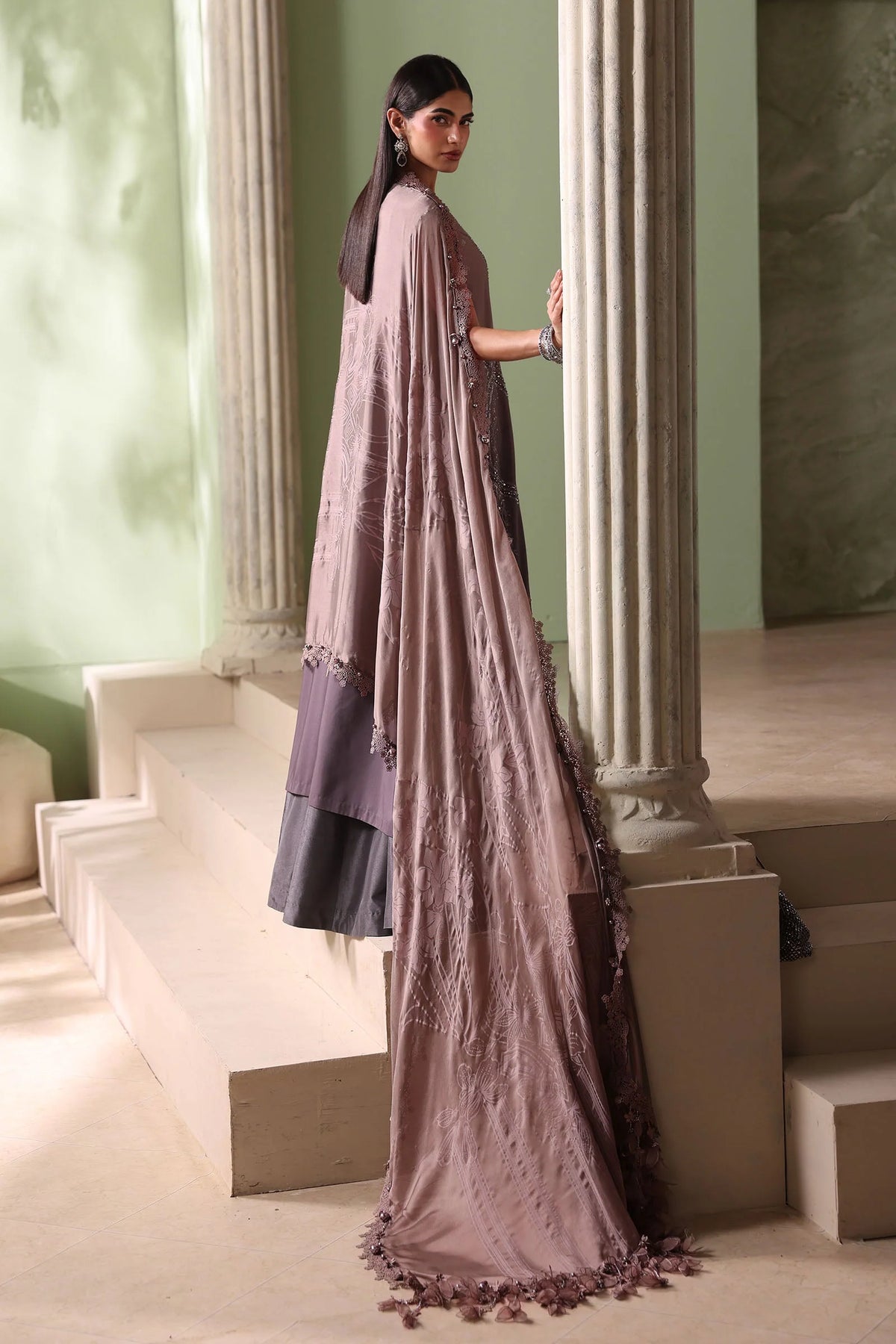 Maria B Soiree Unstitched Collection 2026 | SR-01-04-Dusty Mauve