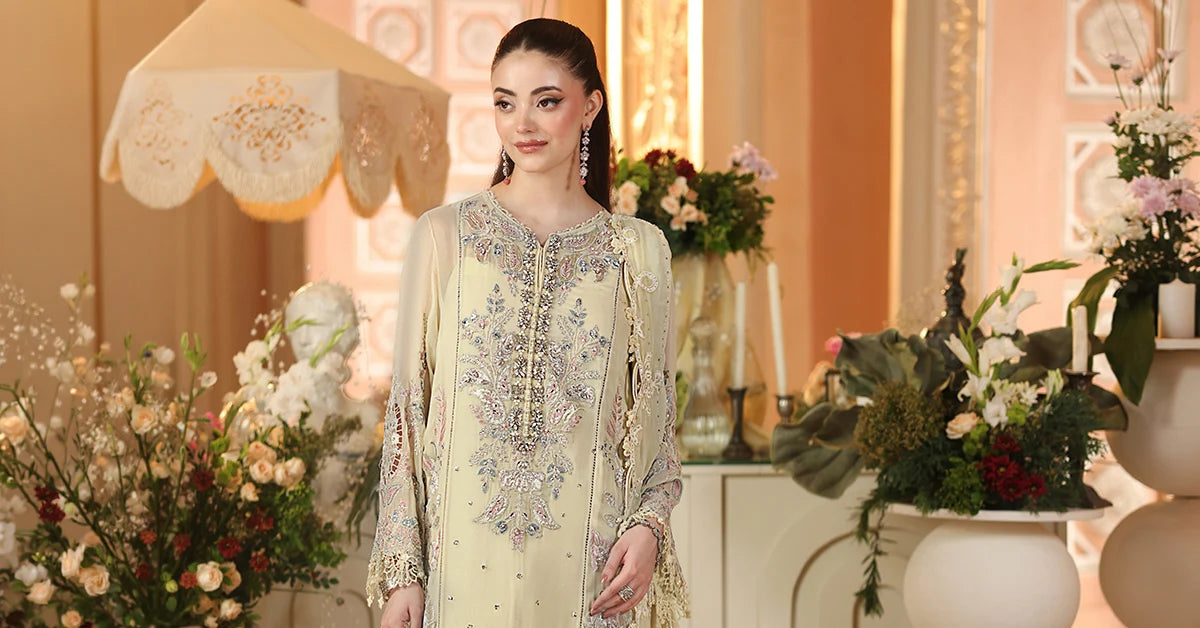 Maria B Chiffon Unstitched Collection 2026 | MPC-26-208-Pastle Sunshine