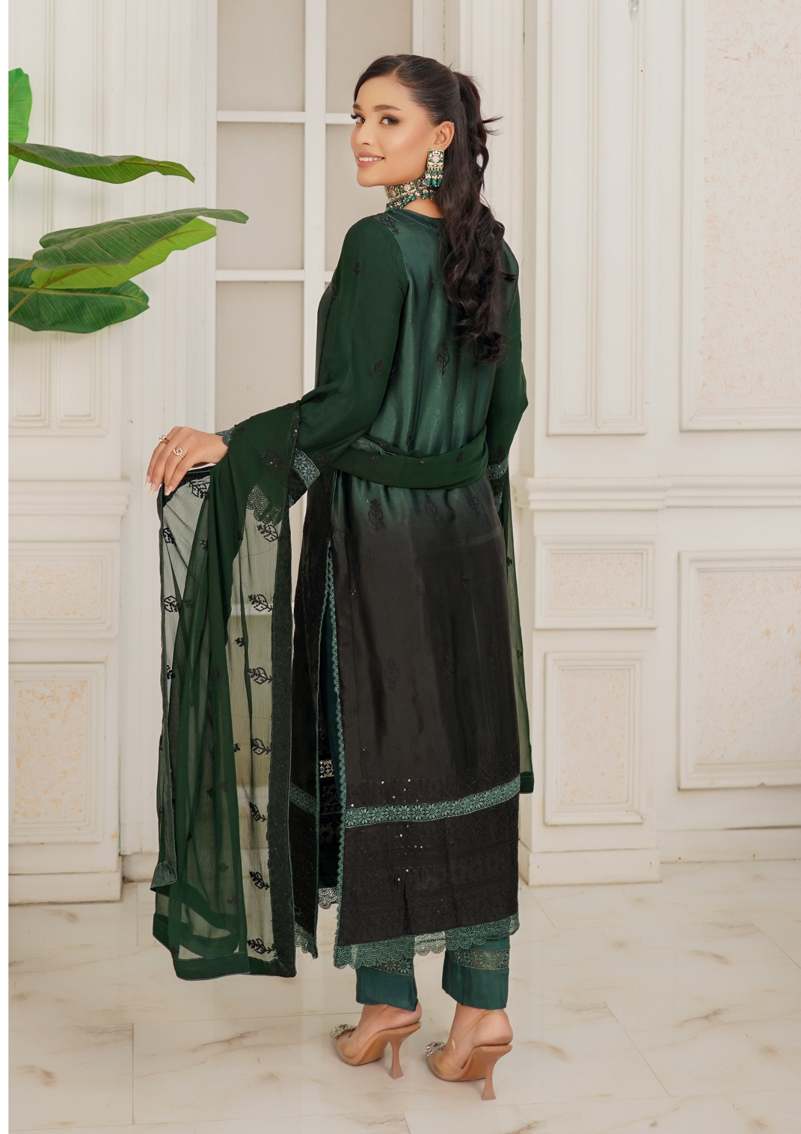 Agha Noor Silk Ready to Wear Collection Nov-2025 | Dark Green