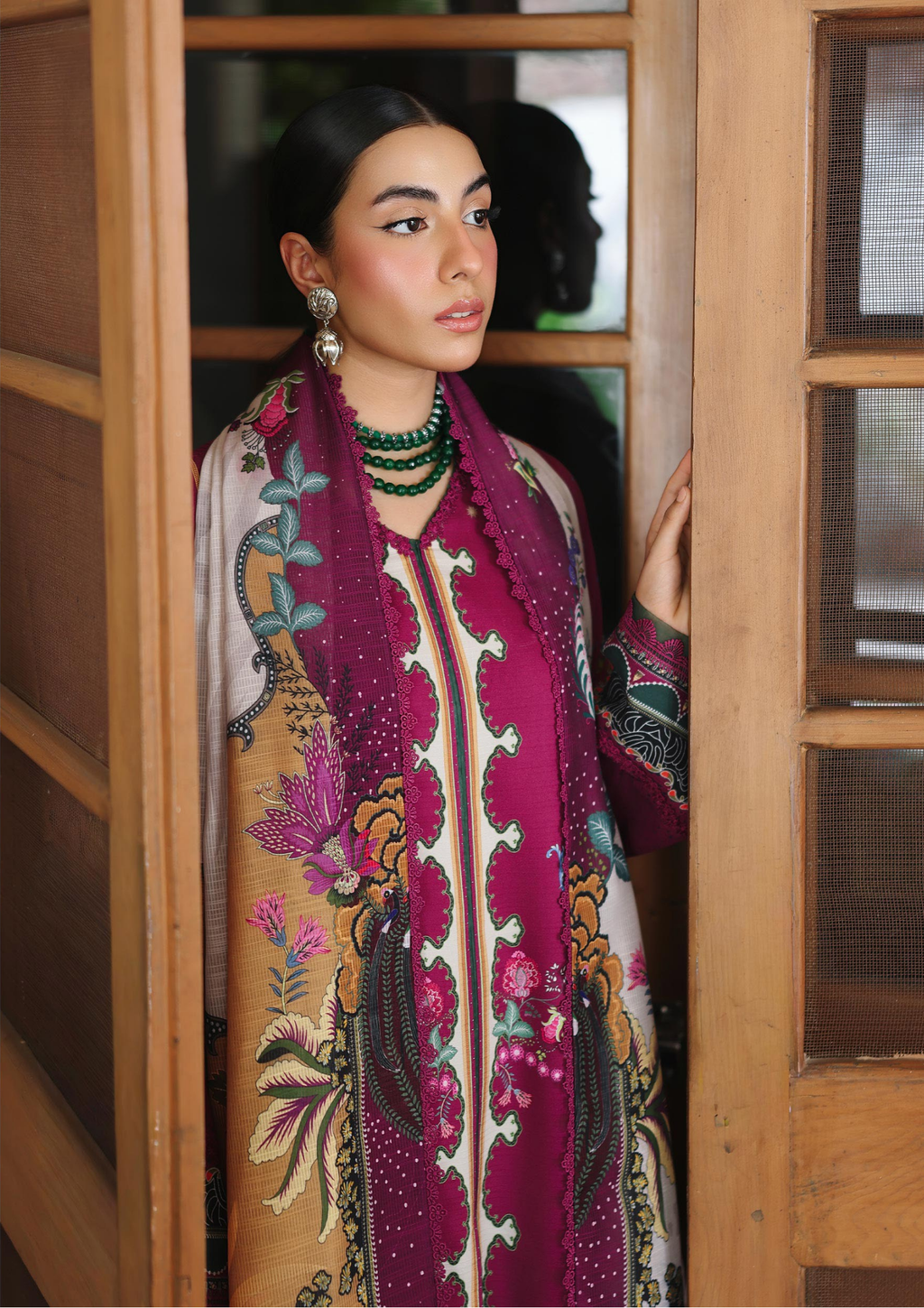 Qalamkar Qprints Winter 3PCS Unstitched Collection 2025 QW 04 B | Lacey - Mirha Fashion