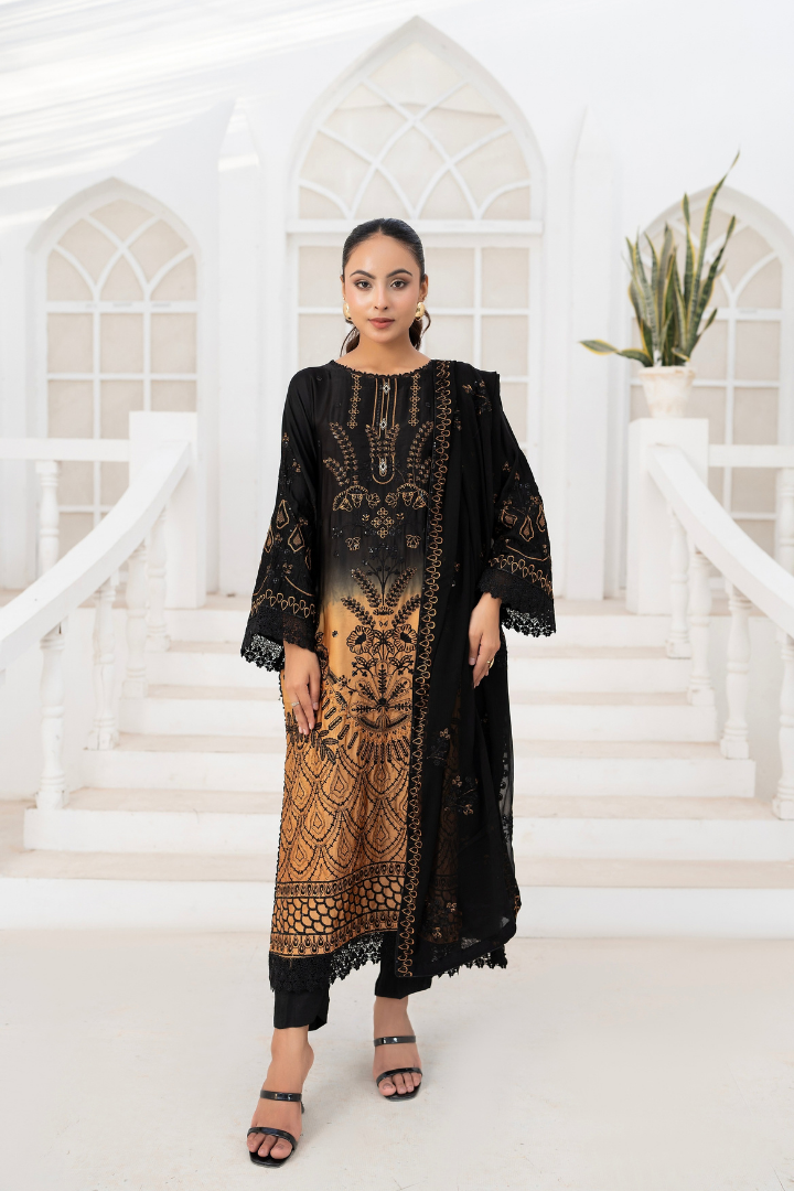 Shaanse Luxury Ombre Silk Vol-6 Ready to Wear Collection 2026 | Black