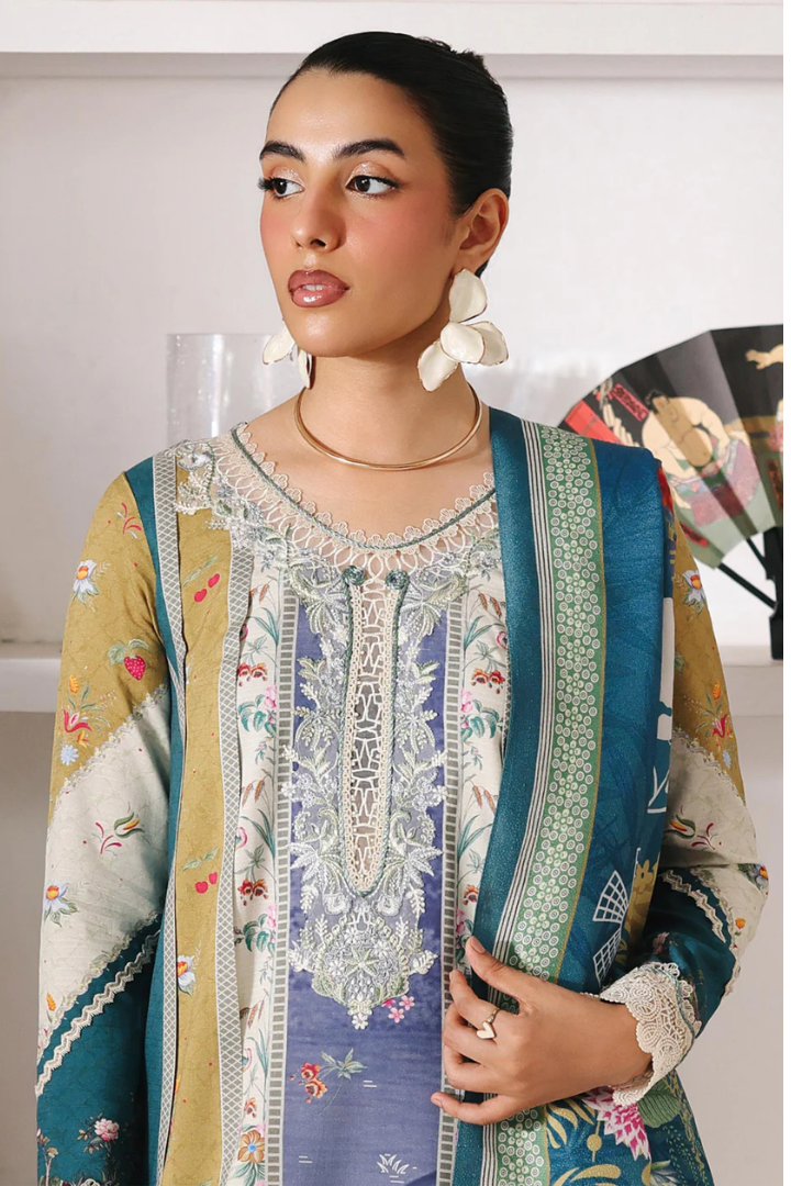 Qalamkar Qprints Winter 3PCS Unstitched Collection 2025 QW 10 A | Alina