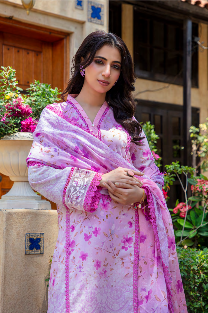 Shaanse Cotton Guldan Drop-1 Ready to Wear Collection 2026 | Pink - Mirha Fashion