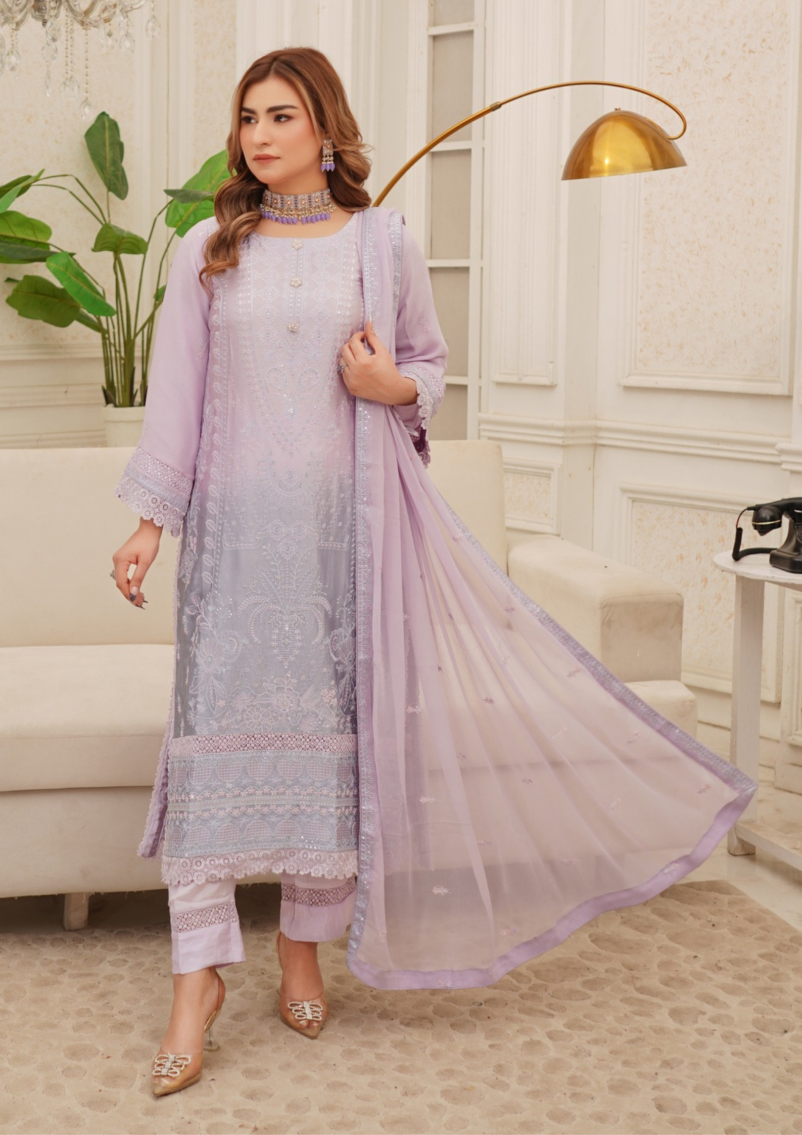 Agha Noor Silk Ready to Wear Collection Nov-2025 | Light Purple