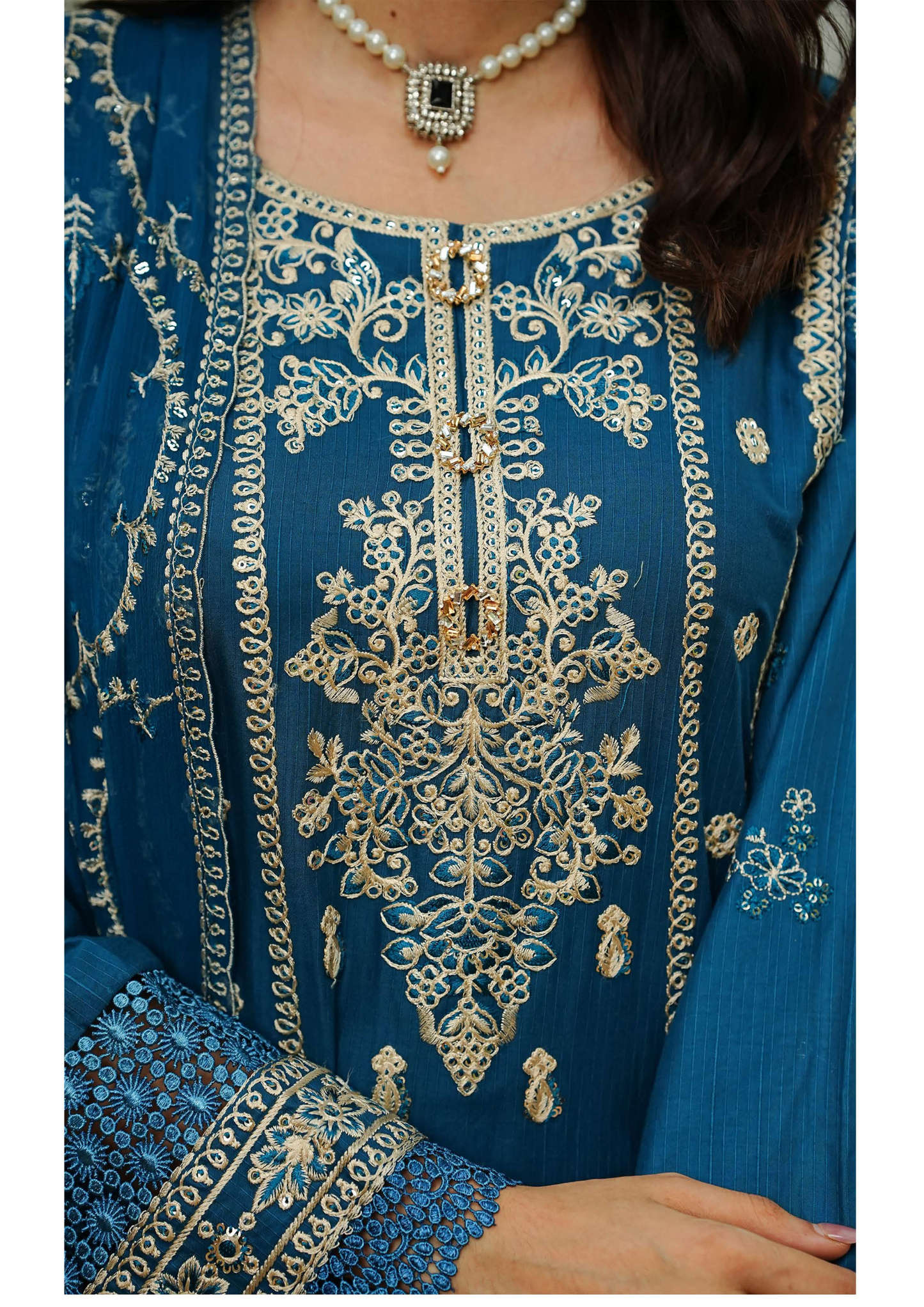 Agha Noor Cotton Ready To Wear Collection Ronak 2025 | Blue
