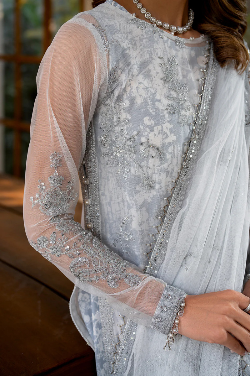 ZARIF UNSTITCHED EMBROIDERED 3PCS NET FORMAL COLLECTION | - STELLA - ZRI-02