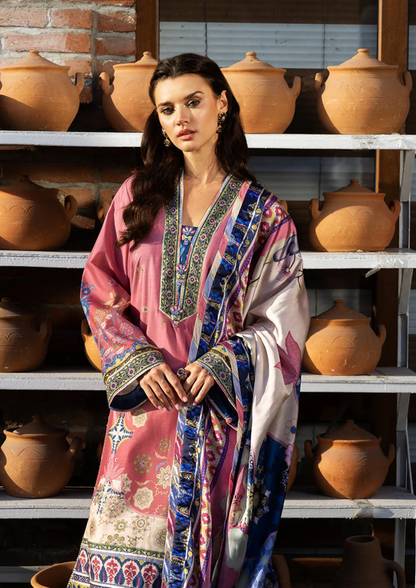 Mushq Hemline Nirvana Printed Silk Unstitched Collection | Maridian Bloom